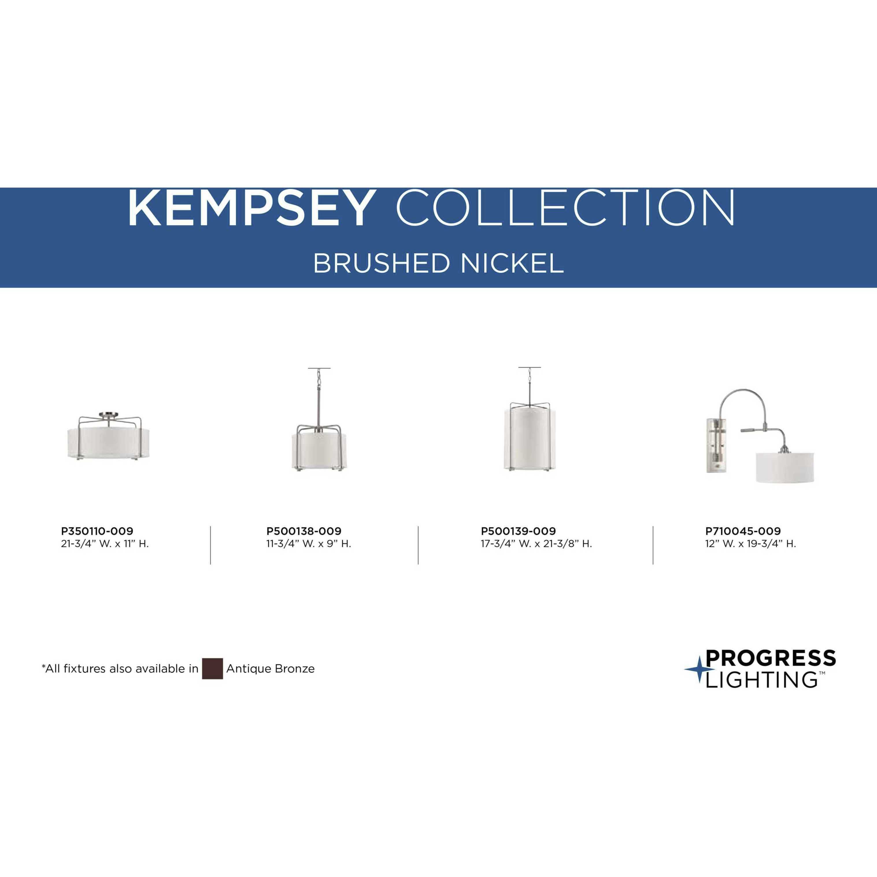 Kempsey 24 inch 75.00 watt Brushed Nickel Swing Arm Wall Bracket Wall Light